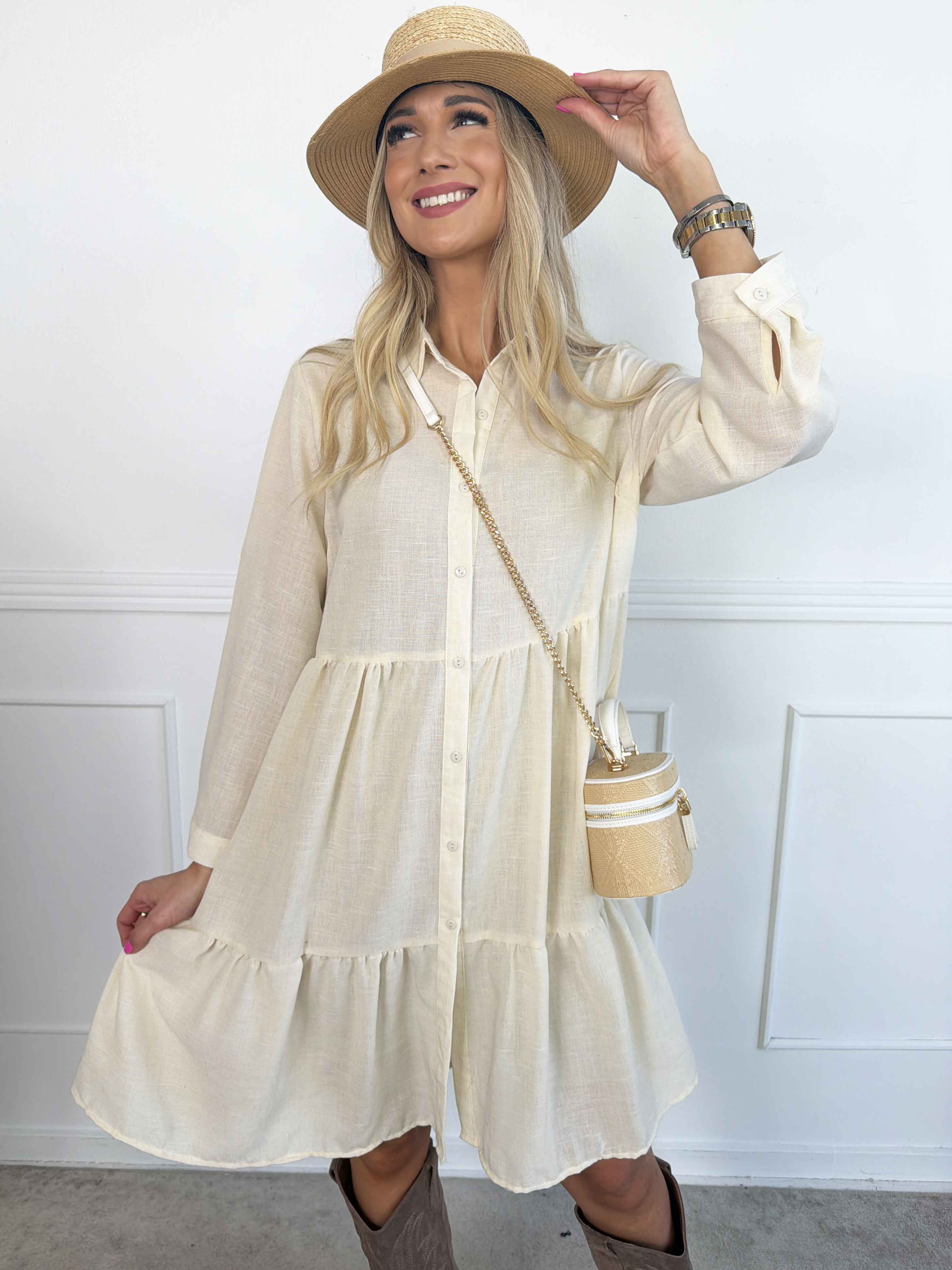 Emma - Skjortklänning i lager-på-lager-look